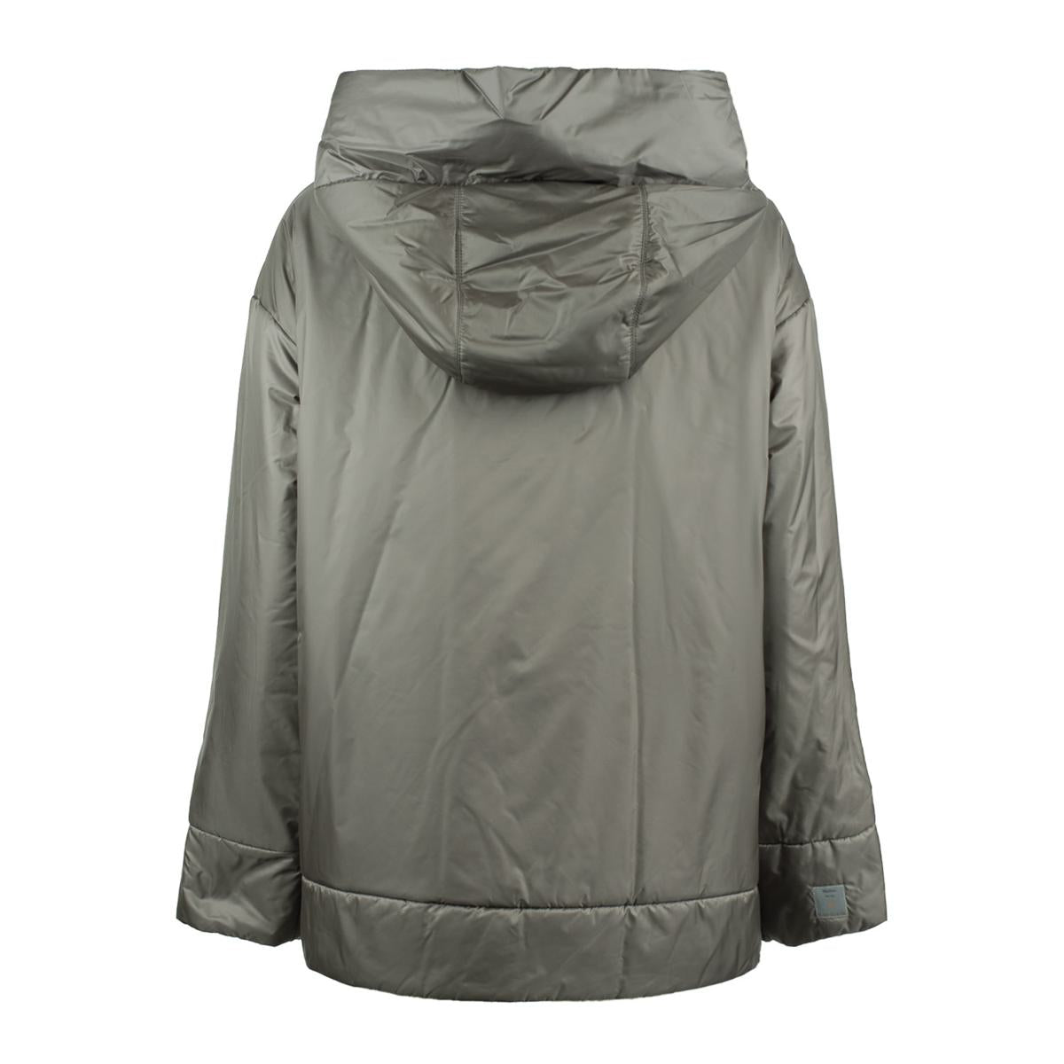 Max Mara – Eisgraue, wattierte, tropfwassergeschützte Canvasjacke mit Kapuze