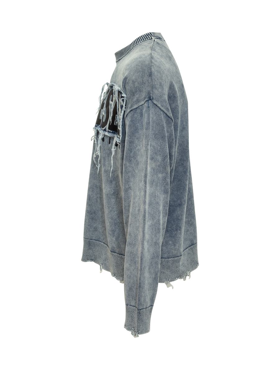 Diesel Diesel – Jeanspullover mit Distressed-Logo für Herren