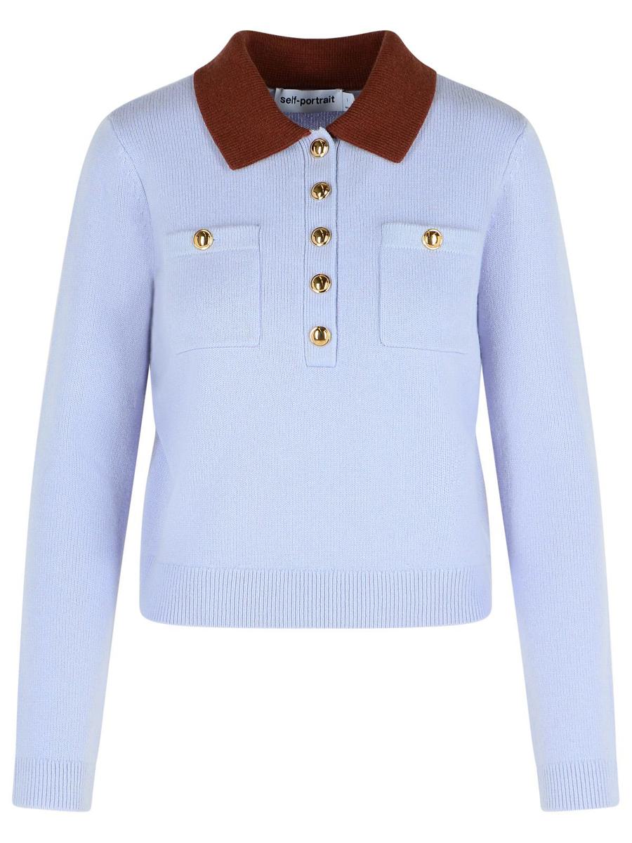 Blauer Pullover aus Wollmischung von Self-Portrait