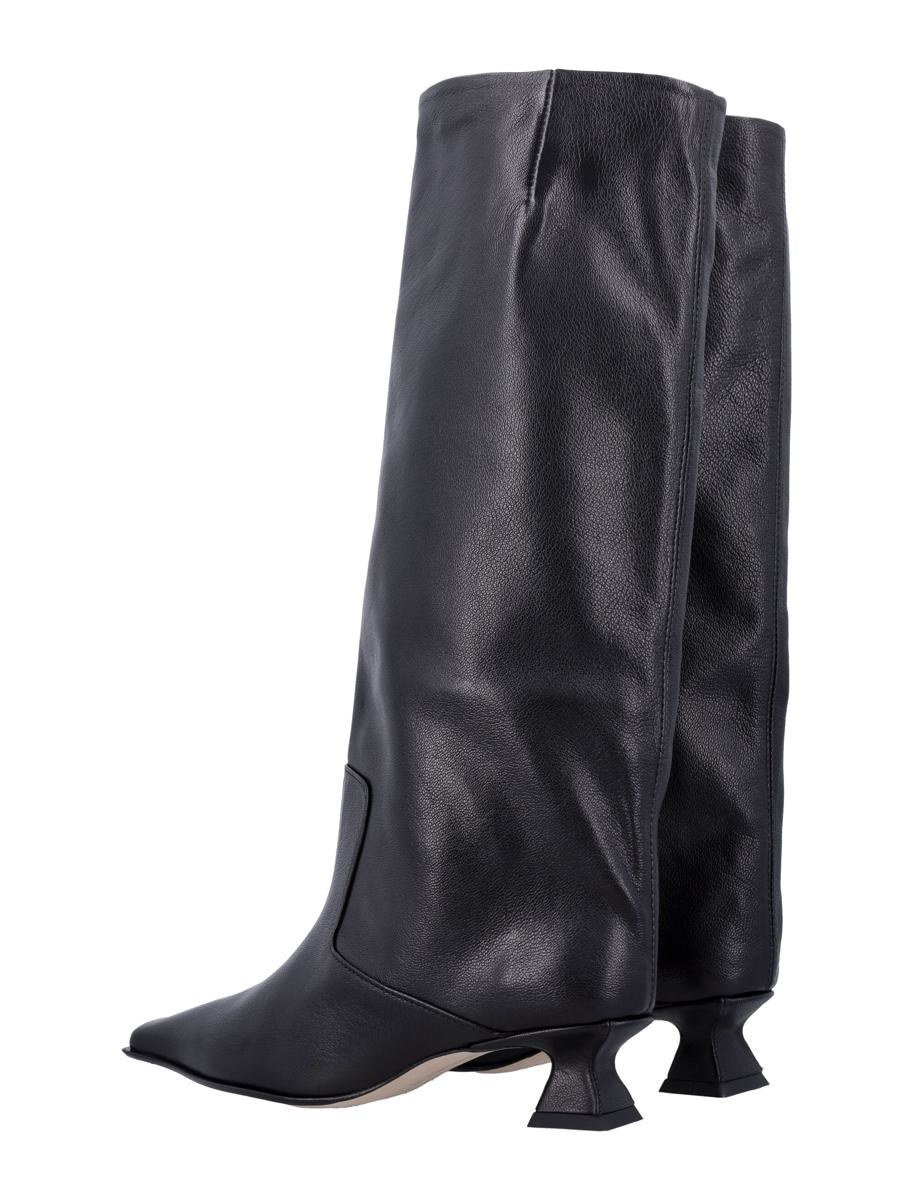 Miista Effie Kniestiefel aus schwarzem Leder
