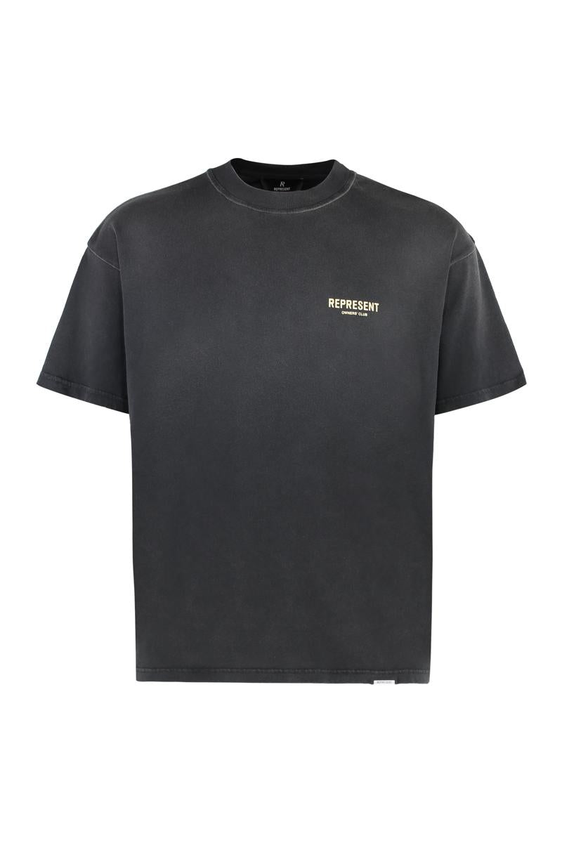 Represent Baumwoll-T-Shirt mit Rundhalsausschnitt