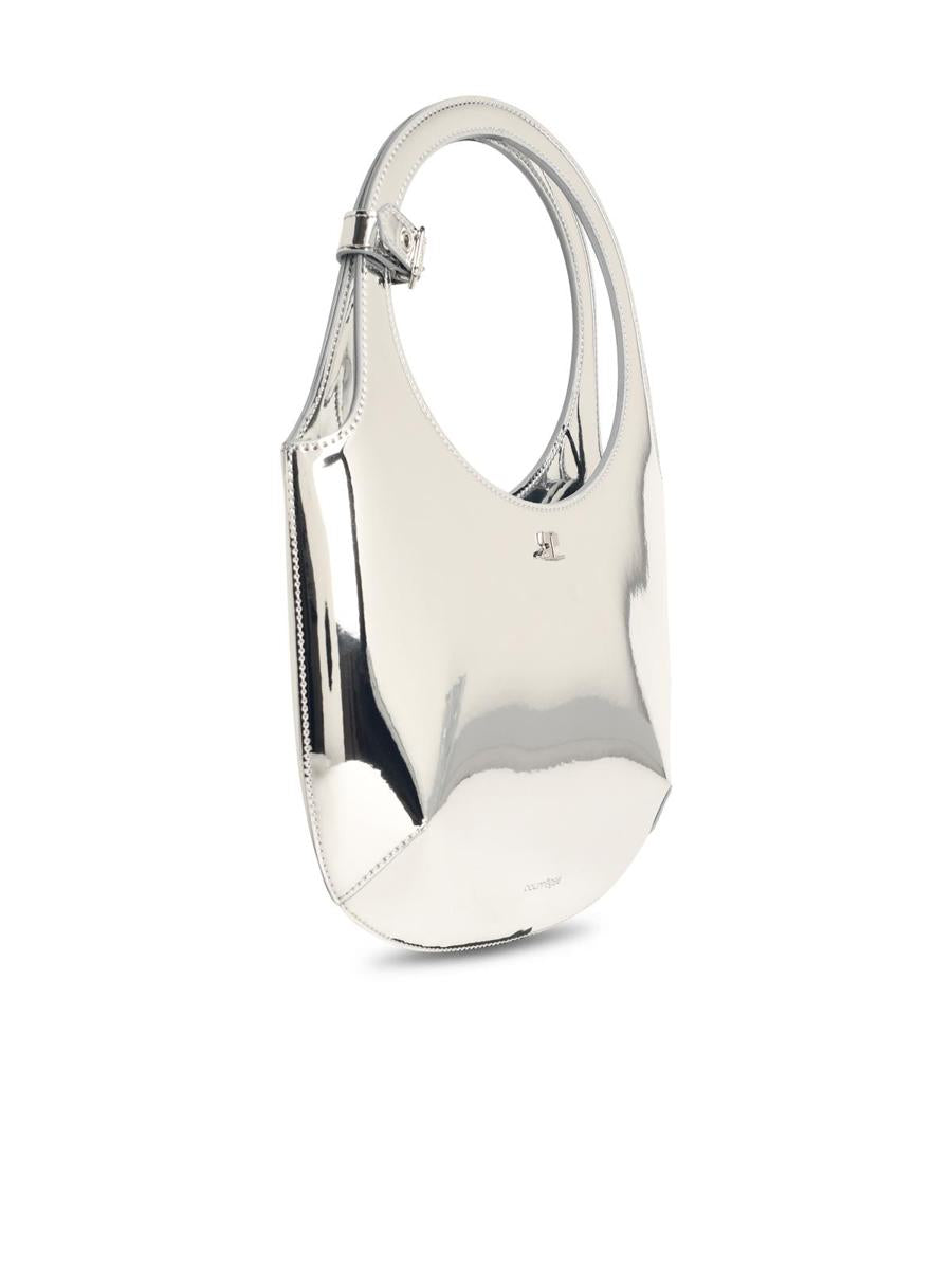 Courrèges „Holy Mirror“ silberne Ledertasche