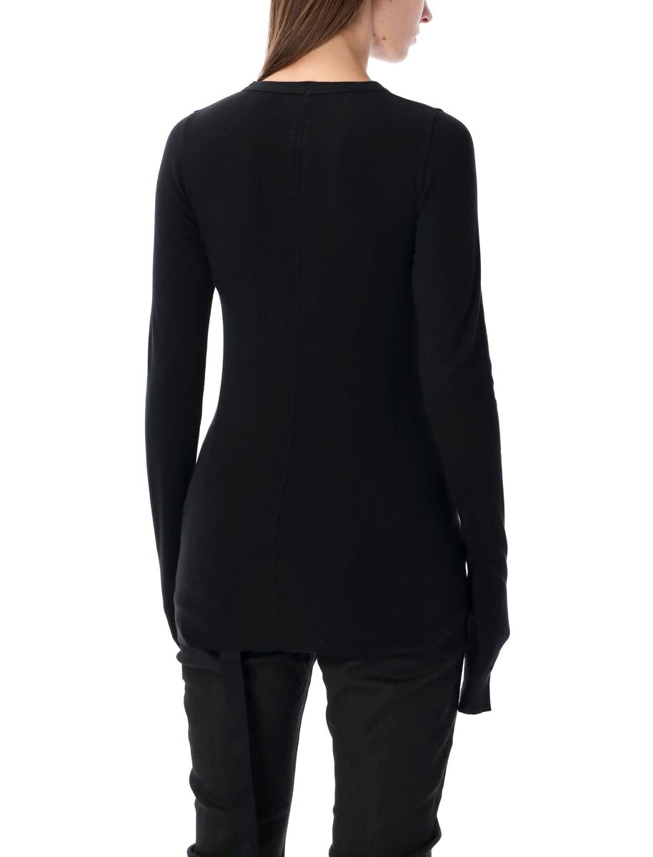 Rick Owens Drkshdw Schwarzes geripptes Langarmshirt