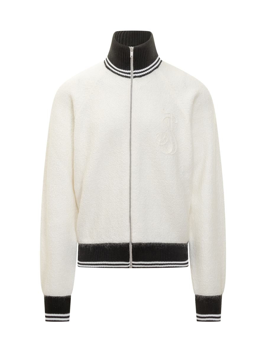 Jil Sander Jil Sander Zweifarbige Strickjacke mit Reißverschluss