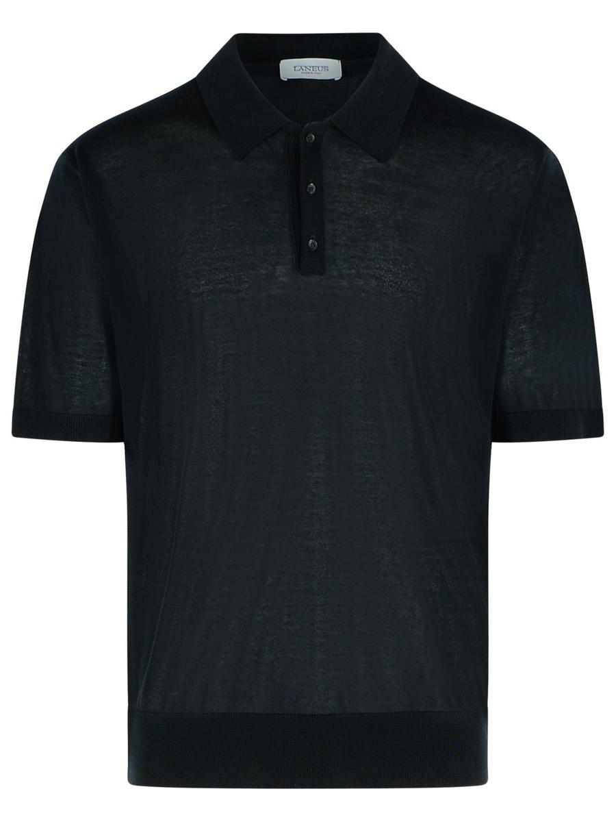 Schwarzes Lyocell-Poloshirt Laneus