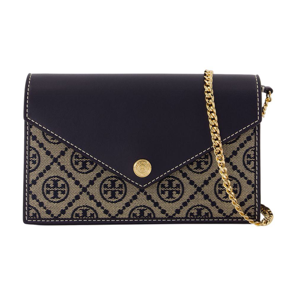 Tory Burch – Umschlagbrieftasche mit T-Monogramm und Kette