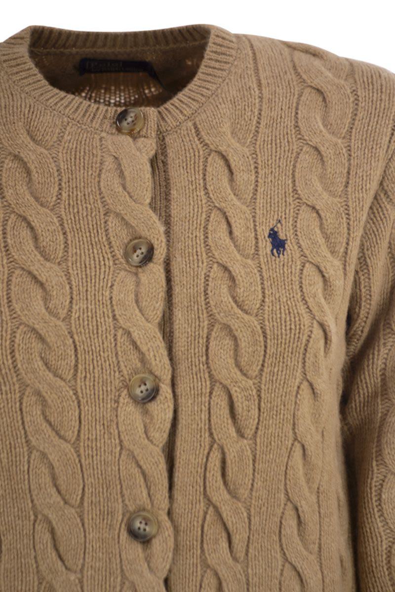 Polo Ralph Lauren – Zopfmuster-Cardigan aus Wolle und Kaschmir