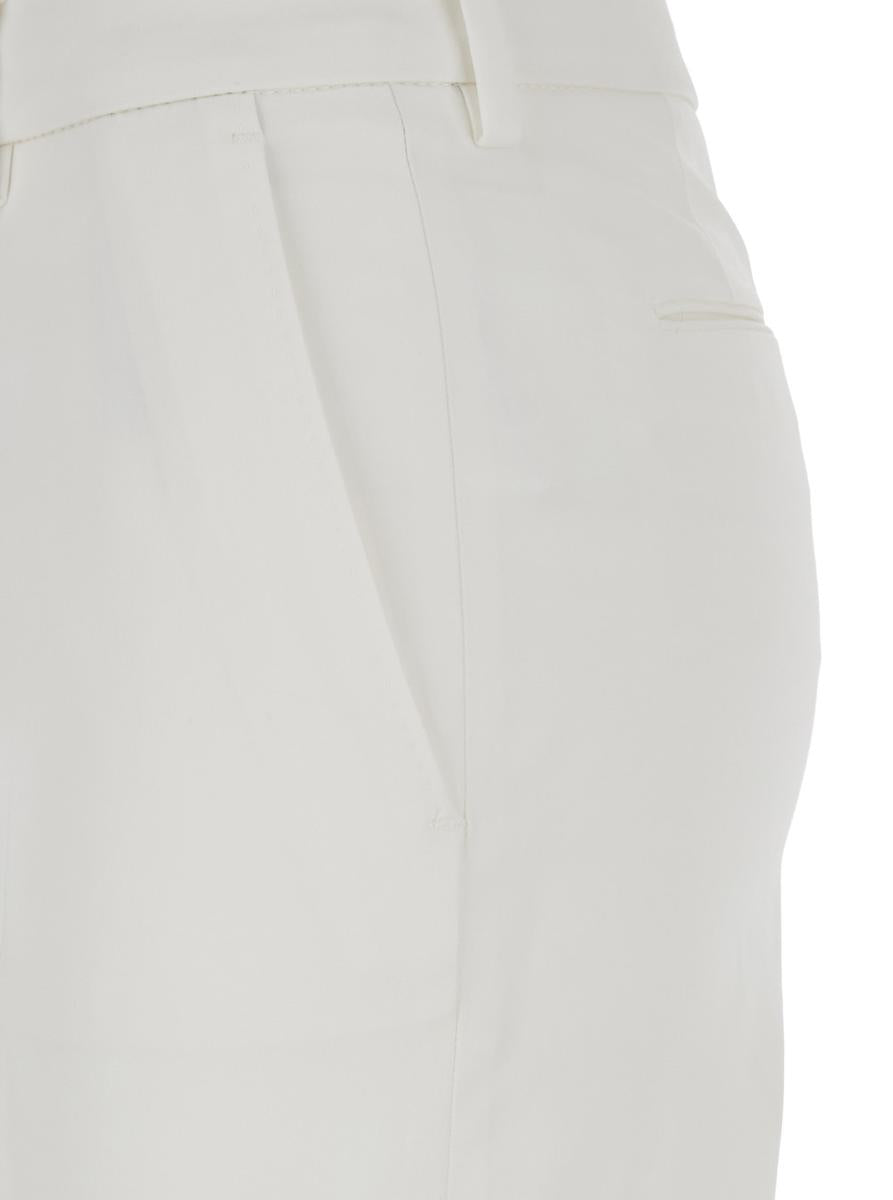 Weiße Hose „New York“ mit Gürtelschlaufen aus Viskose-Stretch für Damen