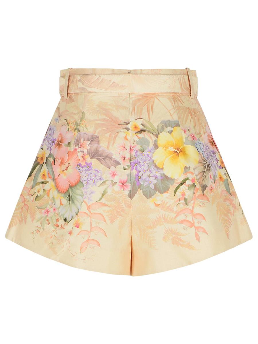 Zimmermann „Illuminate“ Shorts aus elfenbeinfarbener Seidenmischung