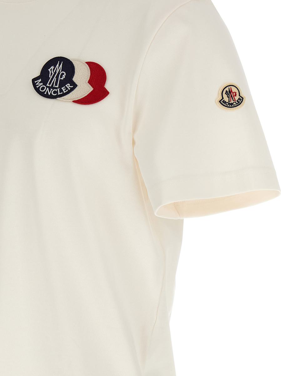 T-Shirt mit dreifarbigem Logo von Moncler