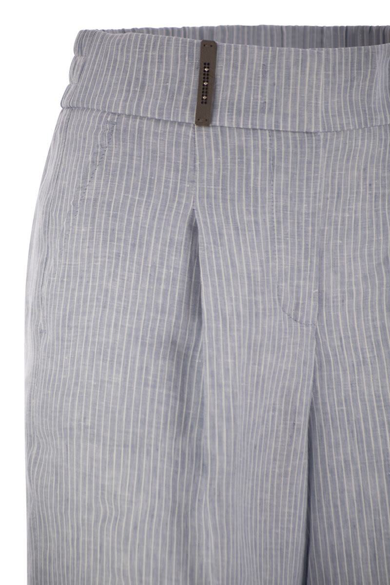 Peserico Leinenhose mit Streifenmuster