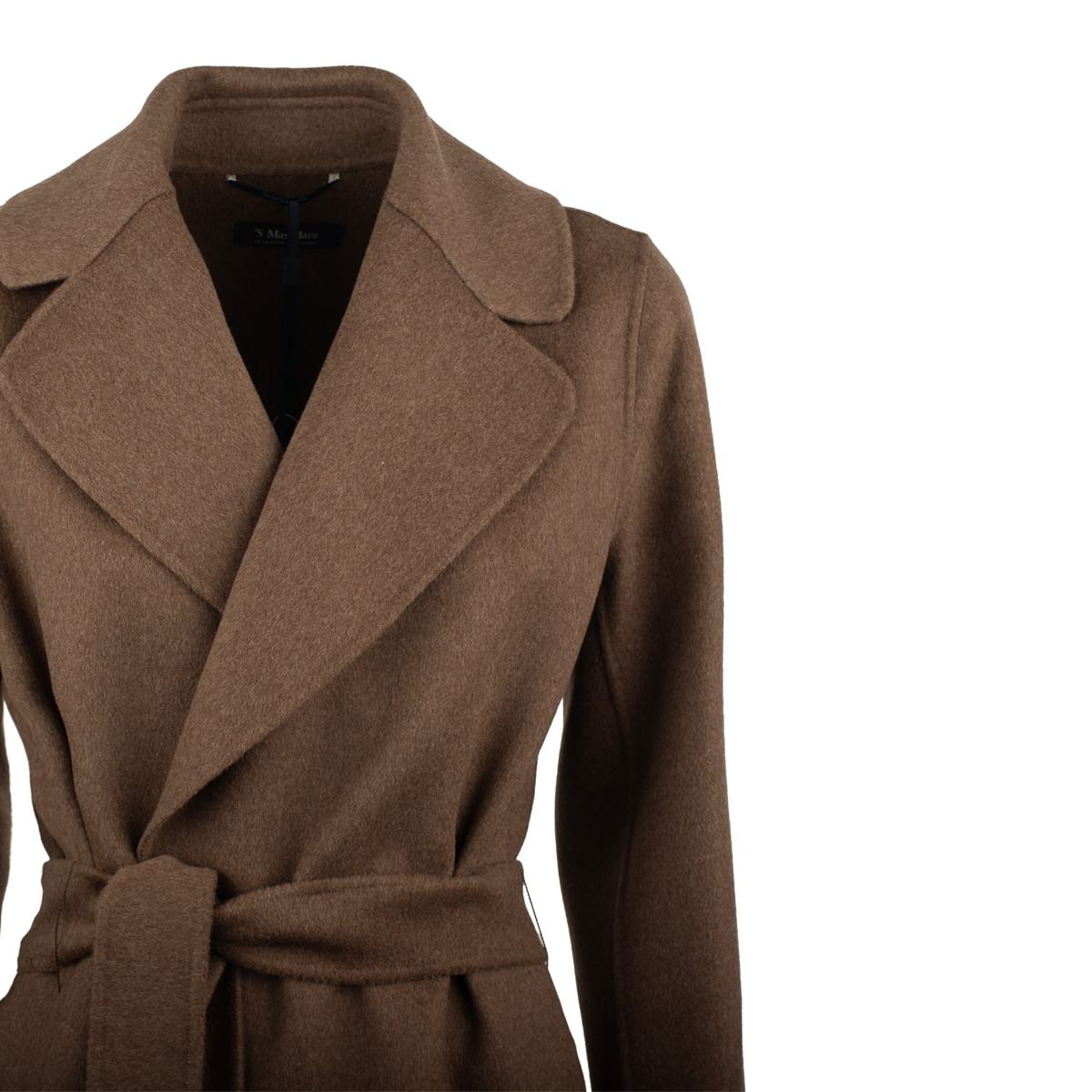 Max Mara – Brauner Mantel aus drapierter Wolle