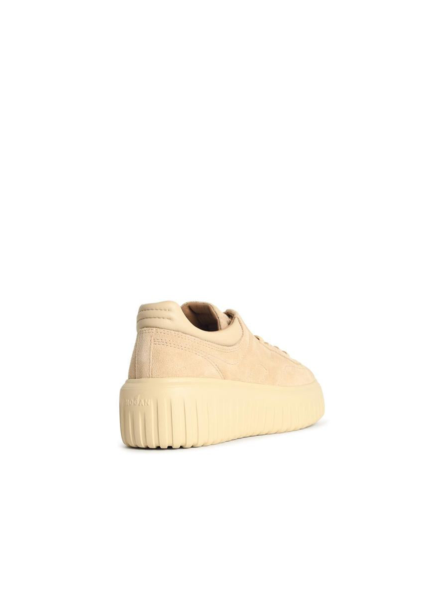 Hogan – Beige Wildleder-Sneaker mit „H-Streifen“