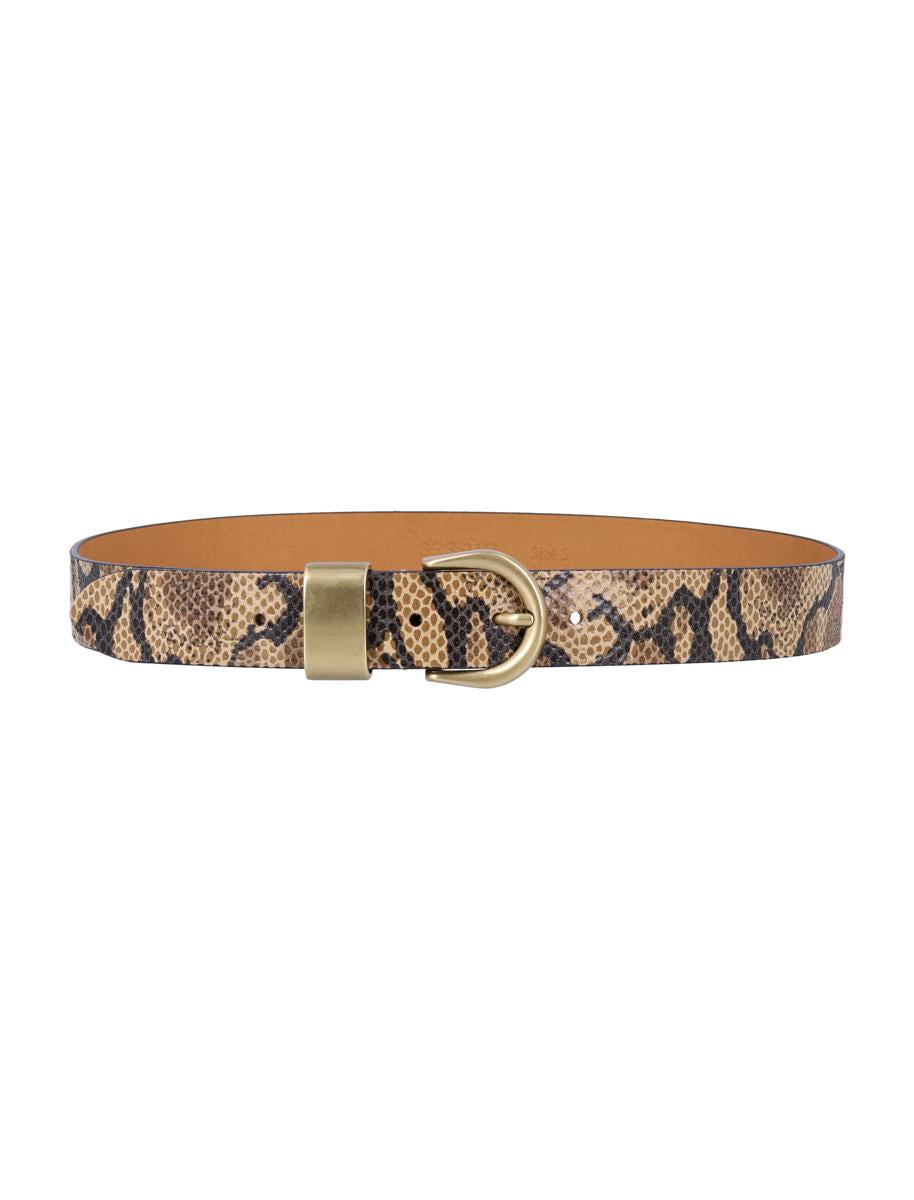 Sessun Sessùn Miloa E Wildledergürtel mit Python-Print