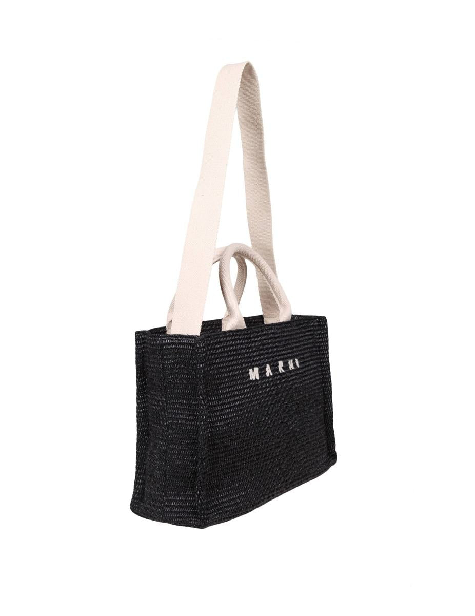 Marni Handtasche aus Stoff mit Raffia-Effekt