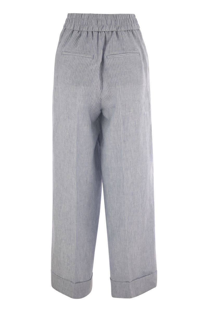 Peserico Leinenhose mit Streifenmuster