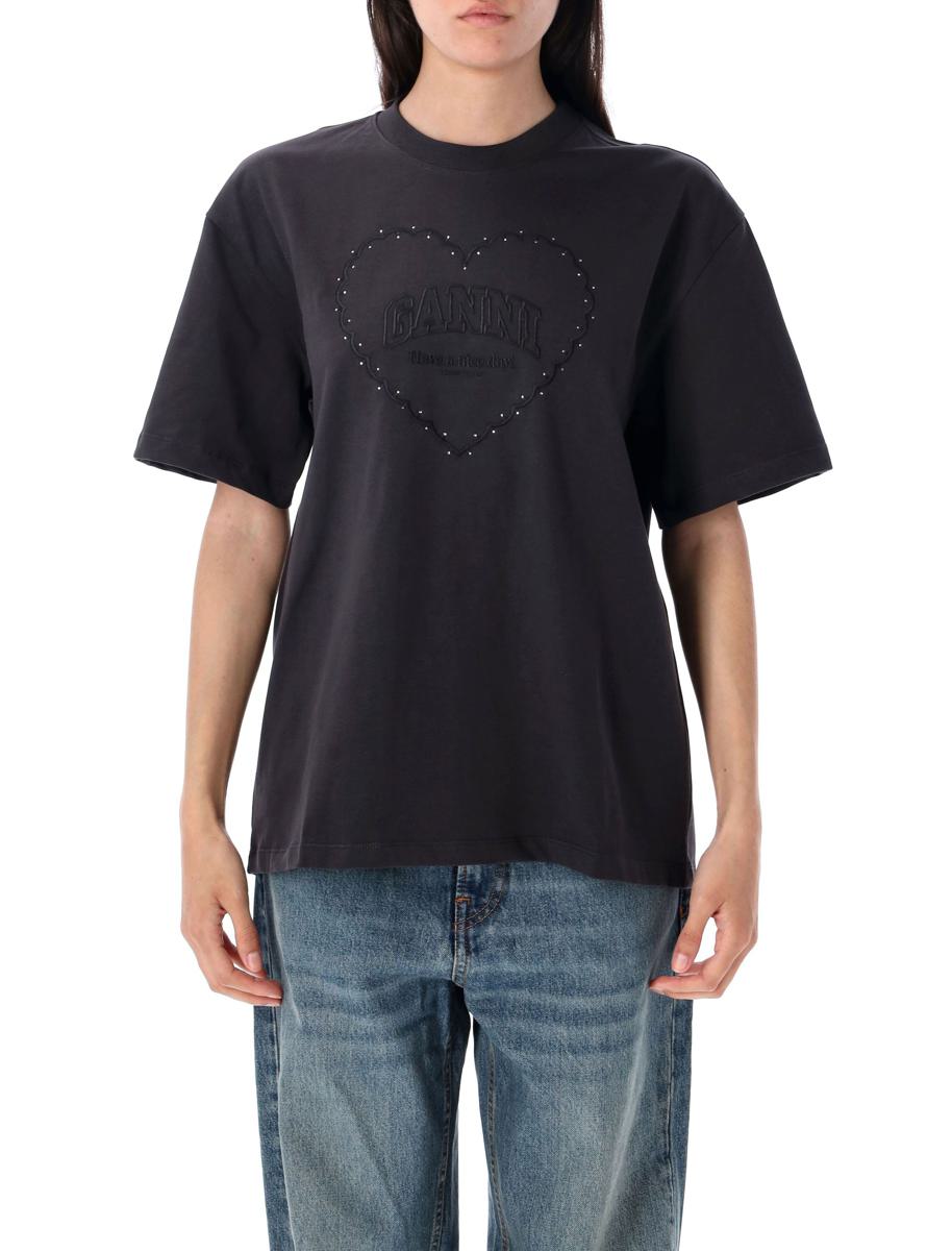 Ganni Herz-T-Shirt