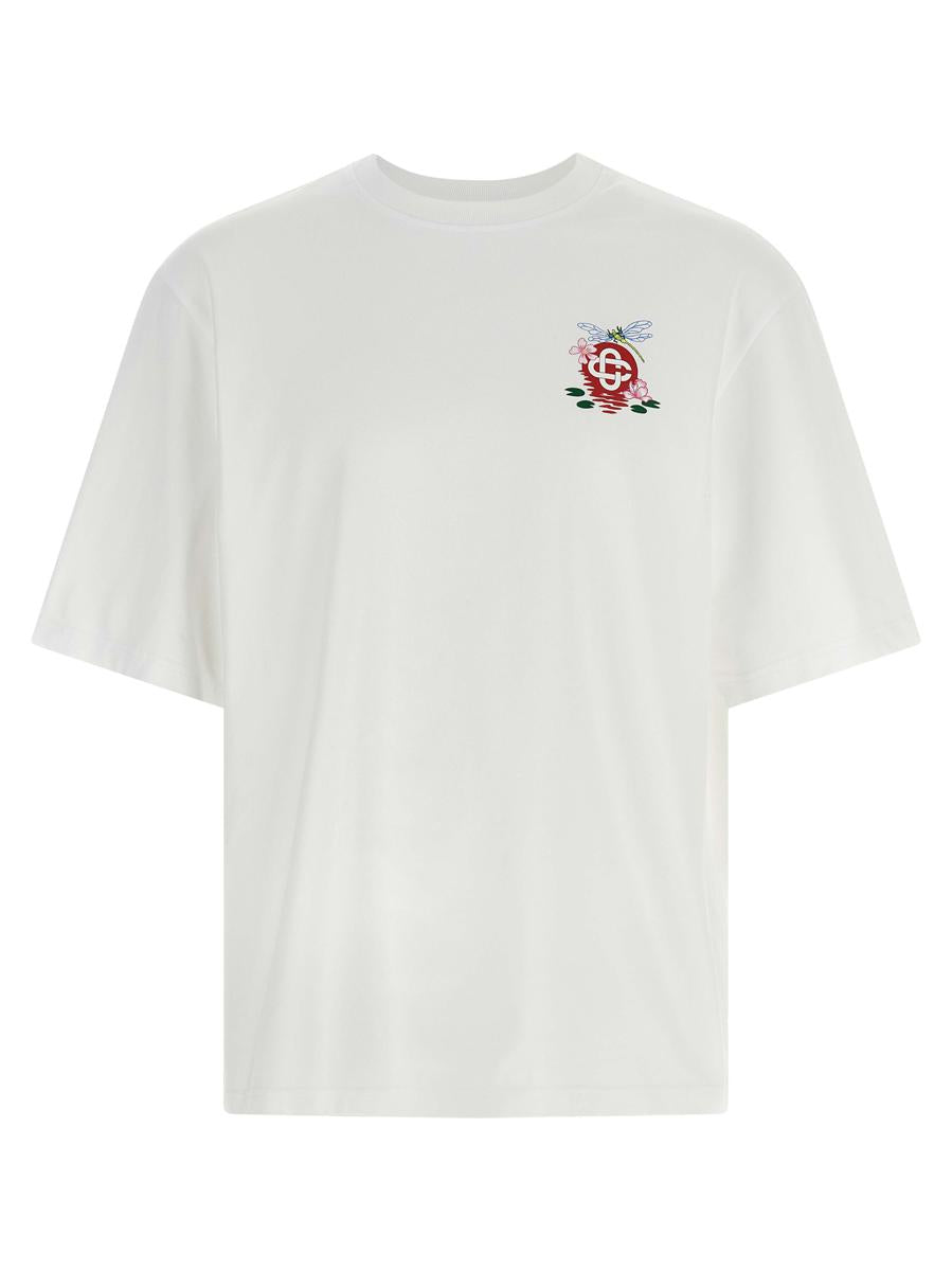 Casablanca T-Shirt mit Libellen-Blumenmuster