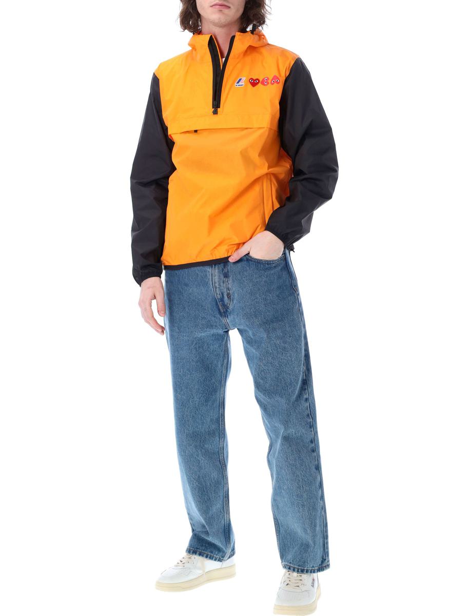 Comme Des Garçons Play – Zweifarbige, wasserdichte Kapuzenjacke