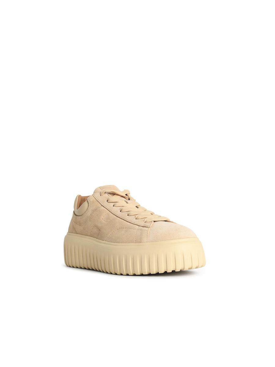Hogan – Beige Wildleder-Sneaker mit „H-Streifen“