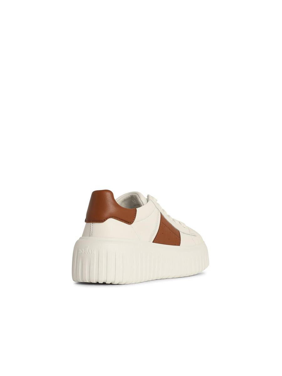 Hogan – Sneakers „H Stripes“ aus elfenbeinfarbenem Leder