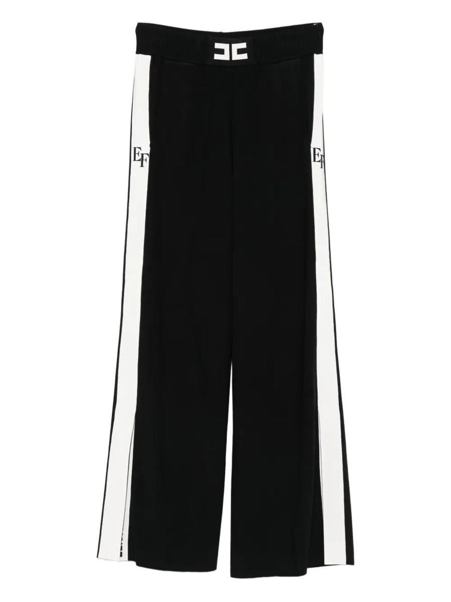 Elisabetta Franchi Palazzohose mit glänzenden Seitenbändern Kleidung