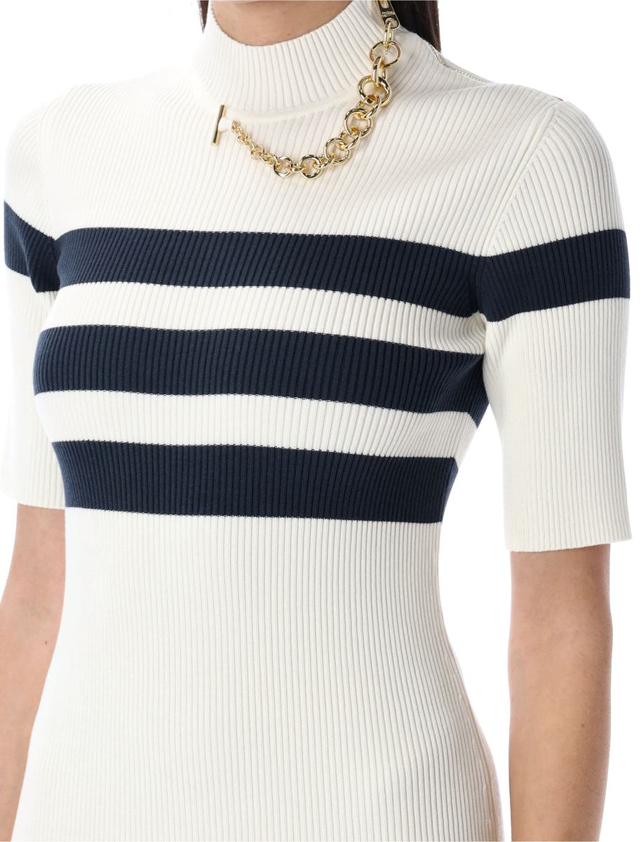 Jean Paul Gaultier – Gestreiftes langes Strickkleid