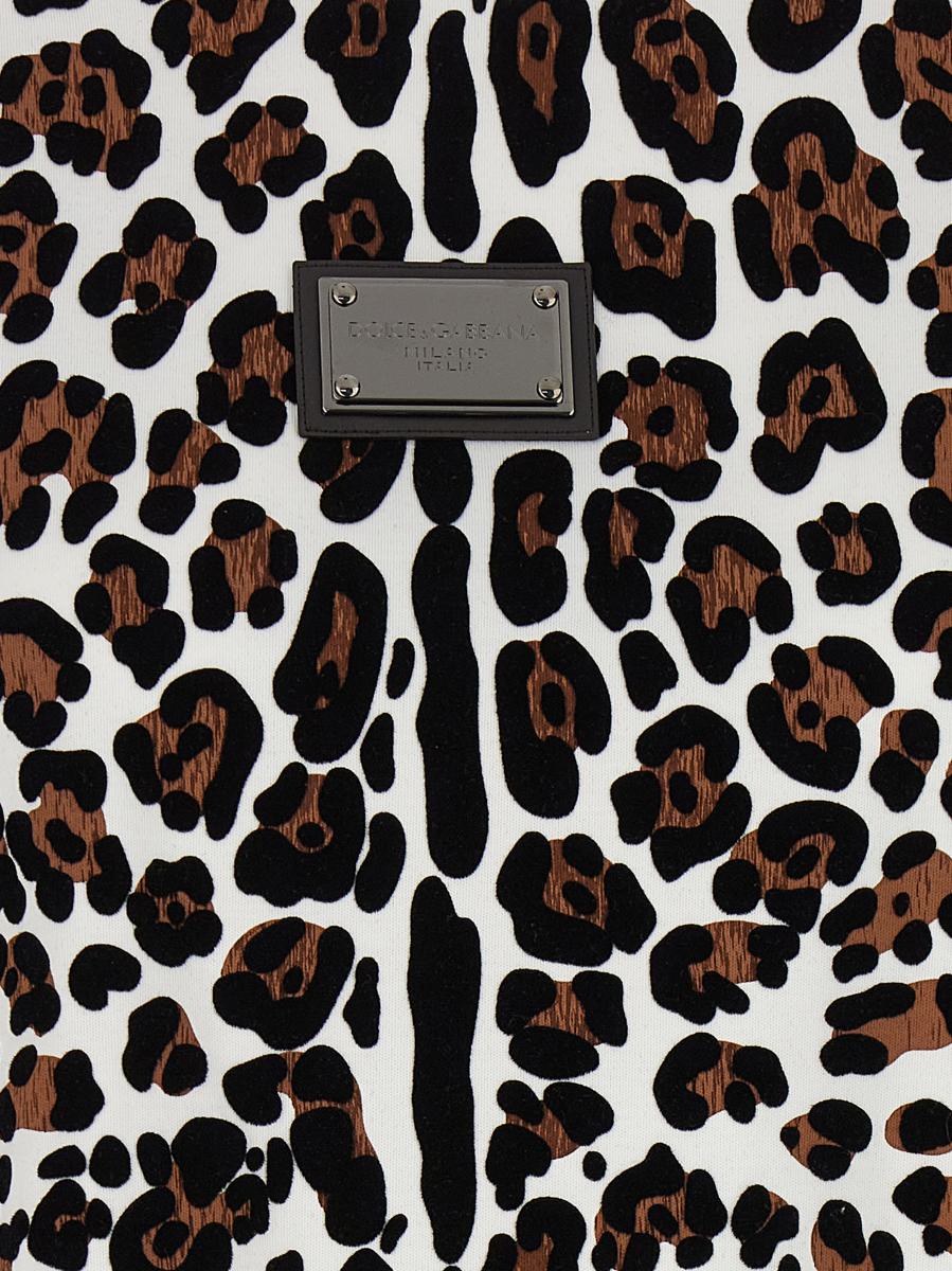 Dolce & Gabbana – T-Shirt mit Animalprint und Logo-Plakette
