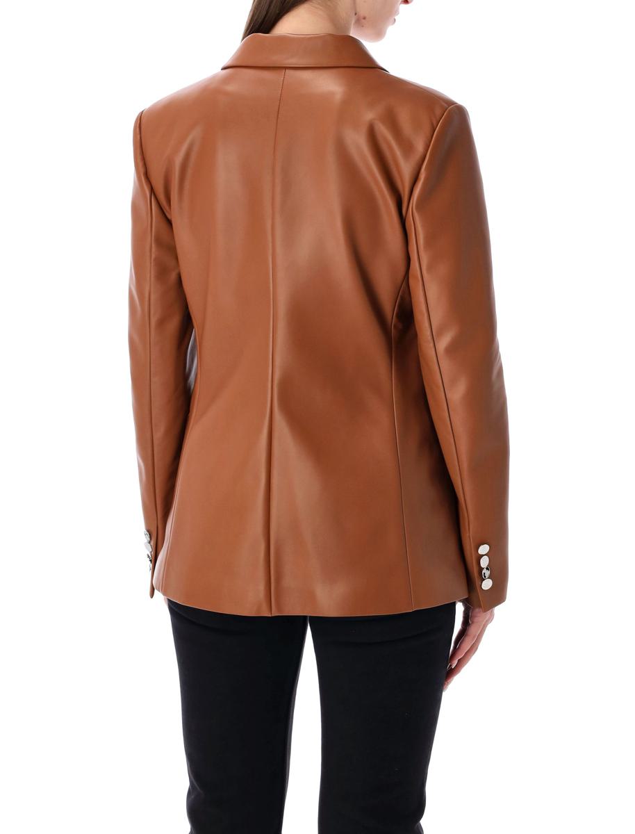 Ralph Lauren – Brauner Zweireiher-Blazer aus Leder