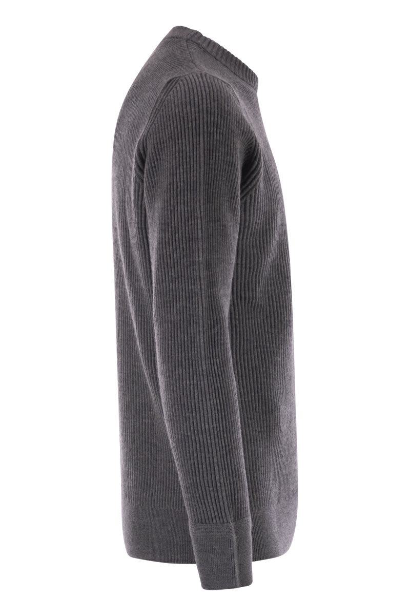 Stone Island – Pullover mit Rundhalsausschnitt und gerippten Kanten