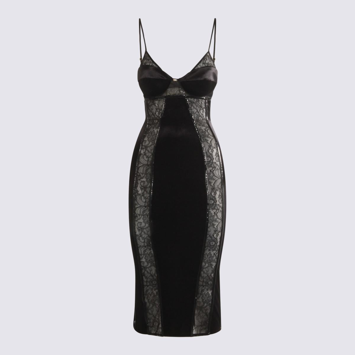 Elisabetta Franchi Schwarzes Midikleid