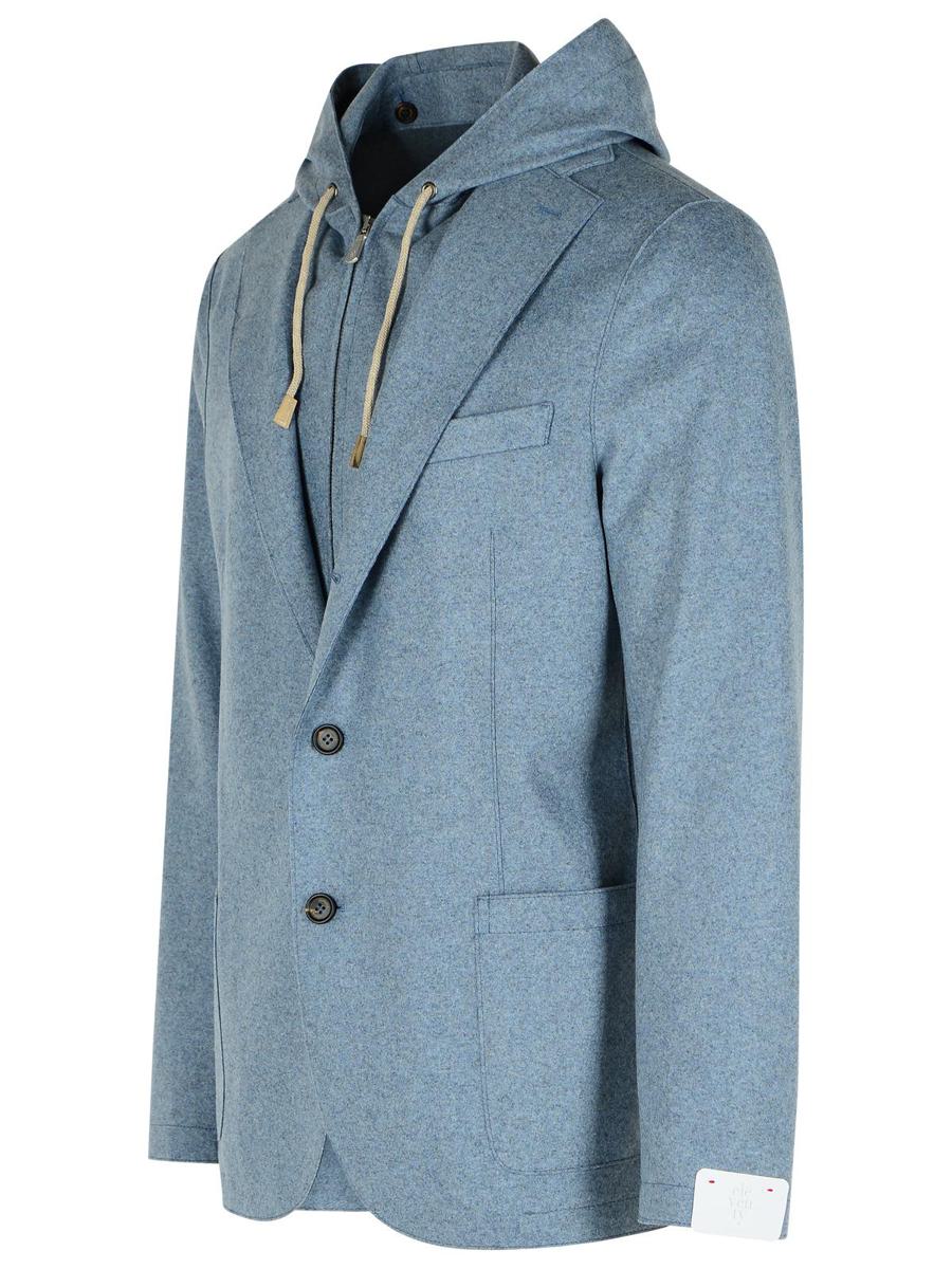 Eleventy Hellblauer Blazer aus Wollmischung