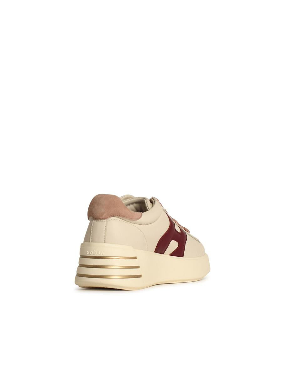 Hogan „Rebel H564“ Elfenbeinfarbene Ledersneaker