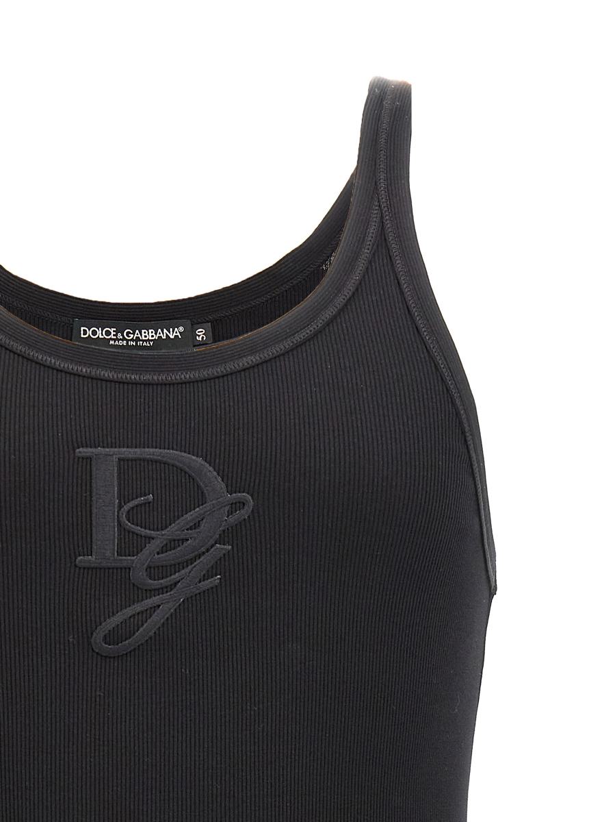 Tanktop mit Logo-Stickerei von Dolce & Gabbana