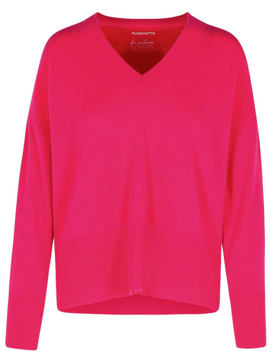Fuchsiafarbener Kaschmirpullover von Purotatto