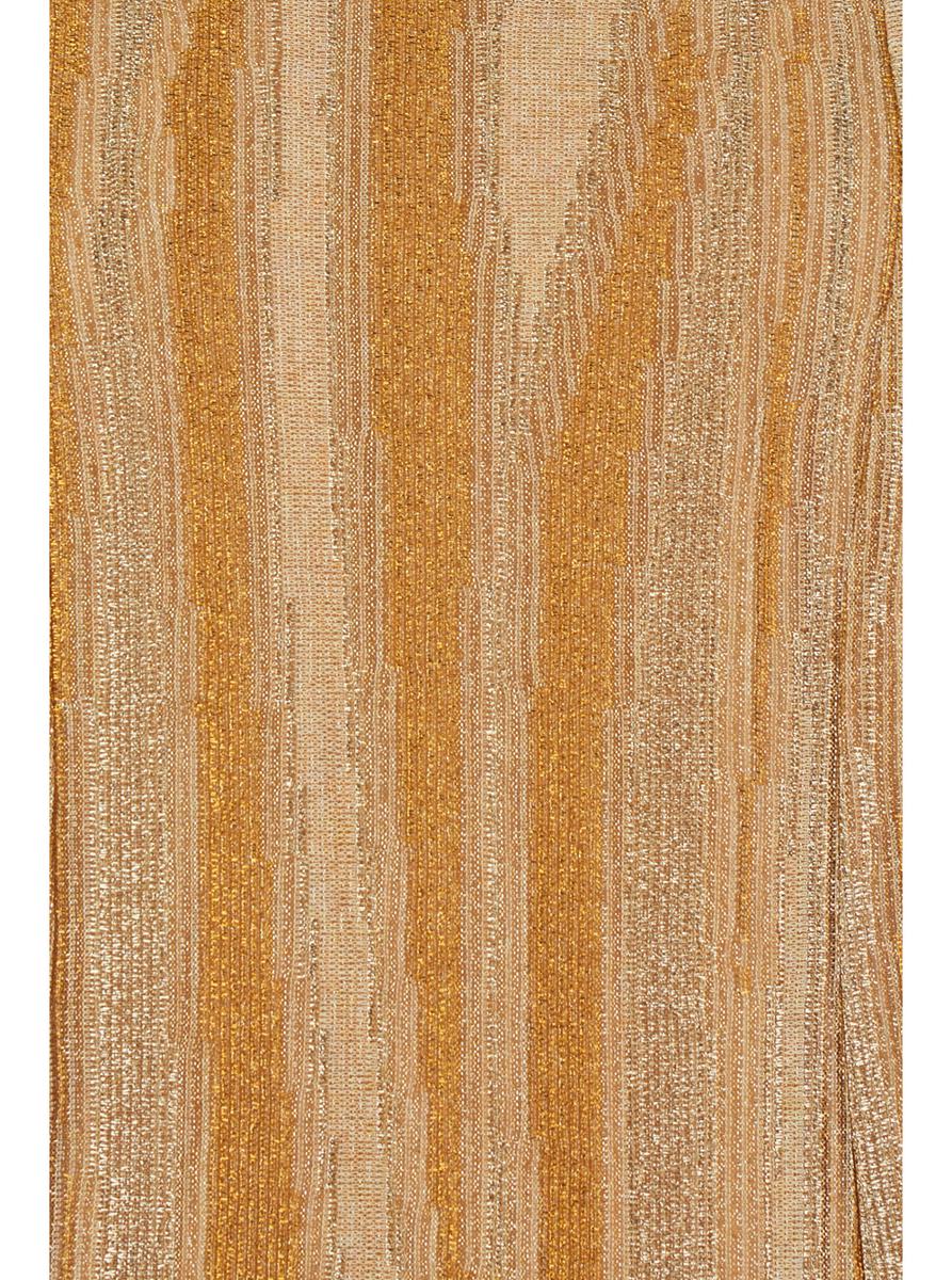 Langes, ärmelloses Metallic-Kleid mit quadratischem Ausschnitt und gekreuzten Trägern auf der Rückseite aus technischem Stoff für Damen