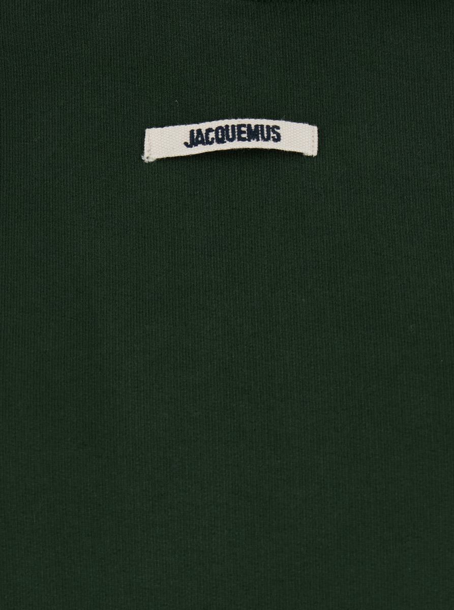 Grüner Hoodie „Le Hoodie Gros Grain“ mit Logo-Patch auf der Vorderseite aus Baumwolle für Damen