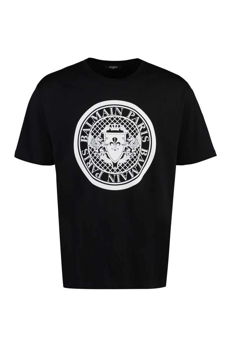 Balmain Baumwoll-T-Shirt mit Rundhalsausschnitt