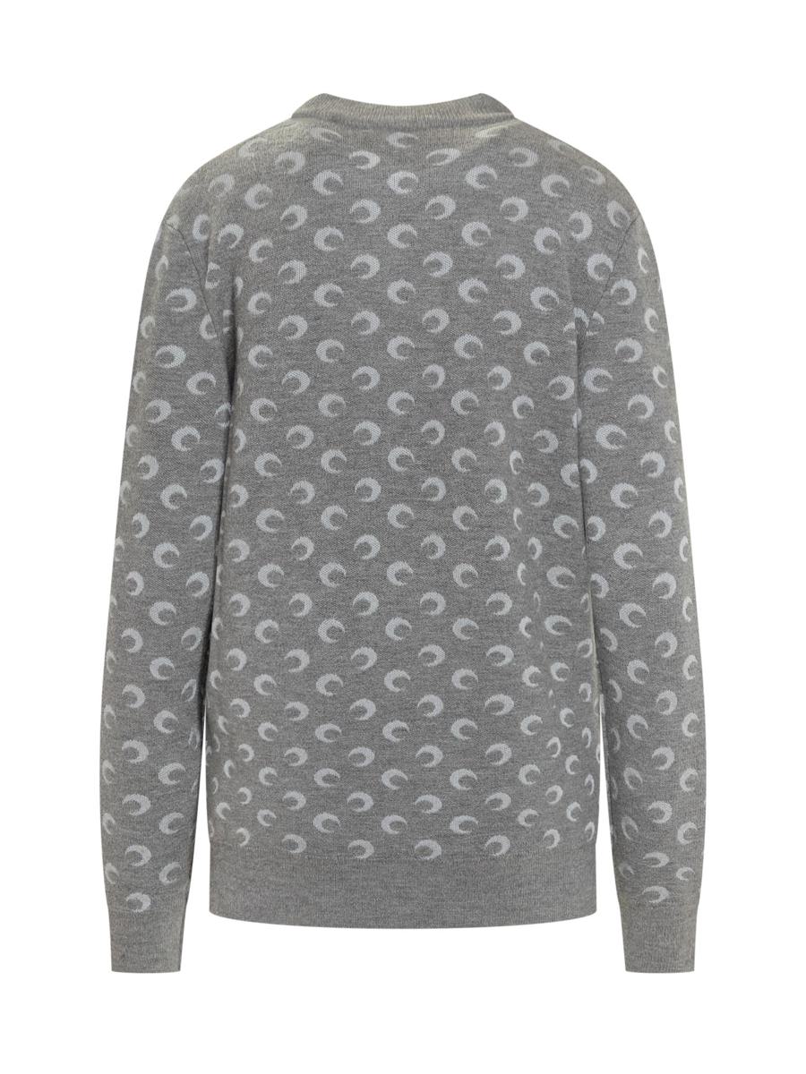Marine Serre Grauer Pullover mit Mond-Print von Marine Serre