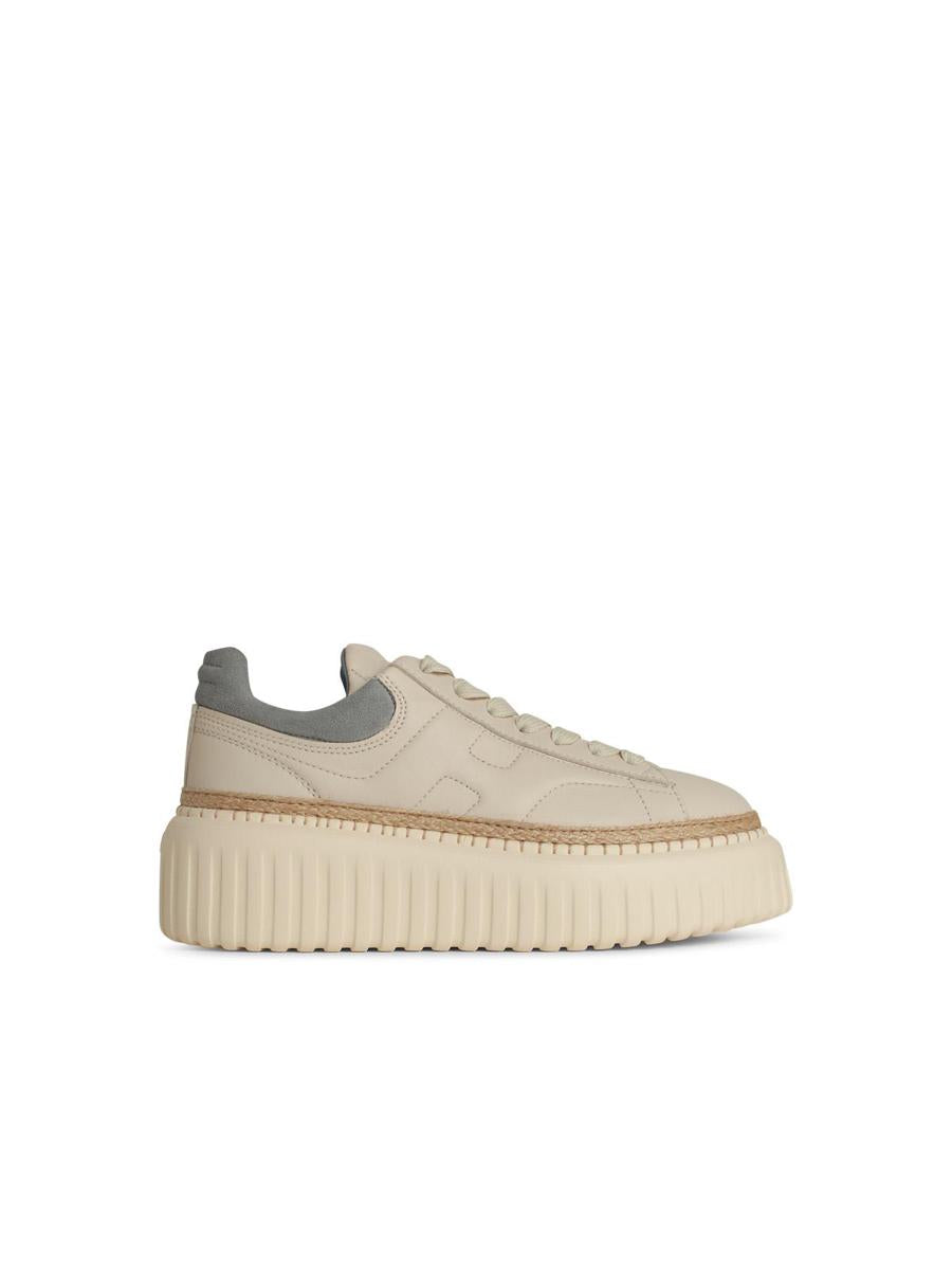 Hogan – H6‘-Sneakers aus cremefarbenem Leder mit H-Streifen