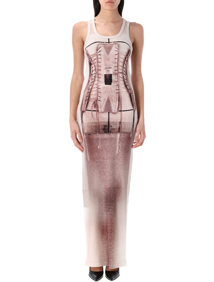Jean Paul Gaultier Korsett Trompe L'Oeil Strickkleid