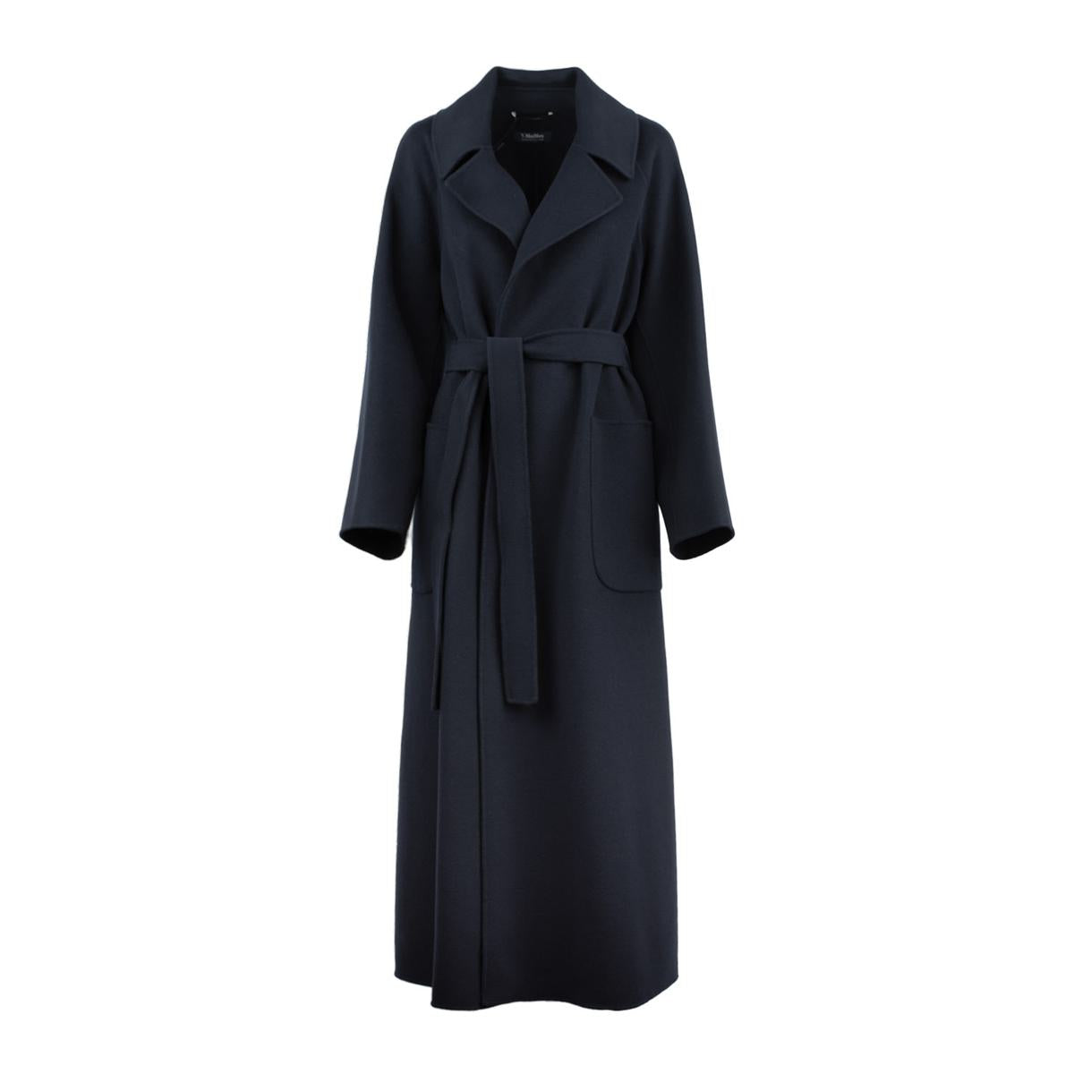 Max Mara – Langer Morgenmantel aus Wolle in Mitternachtsblau