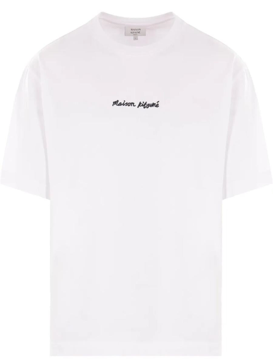 Maison Kitsuné – Oversize-T-Shirt mit Logo und Handschrift