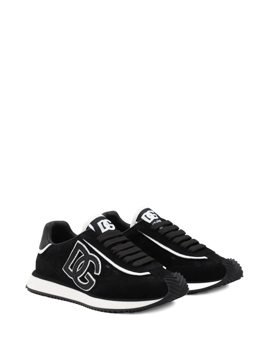 Dolce & Gabbana Dg Cushion Sneakers aus Wildleder mit Spitzendetails