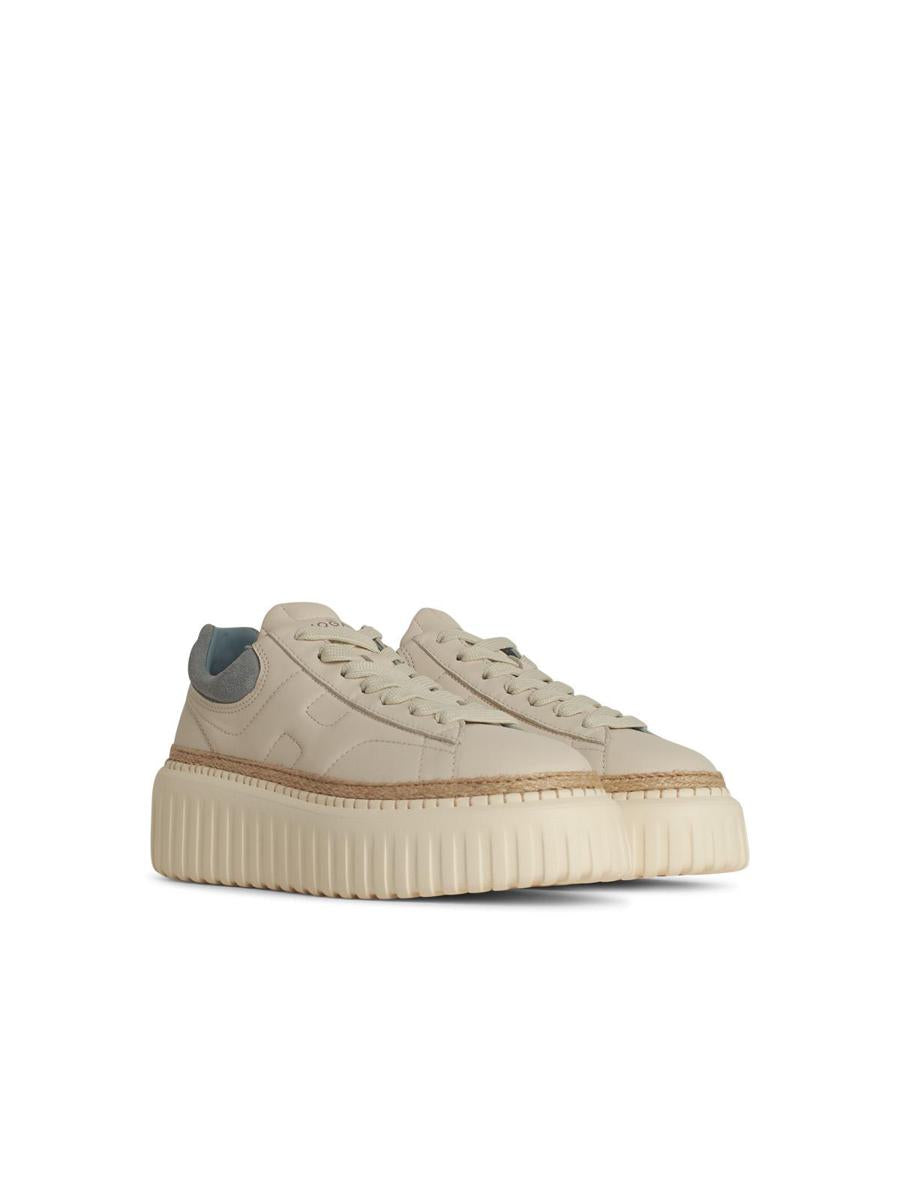 Hogan – H6‘-Sneakers aus cremefarbenem Leder mit H-Streifen