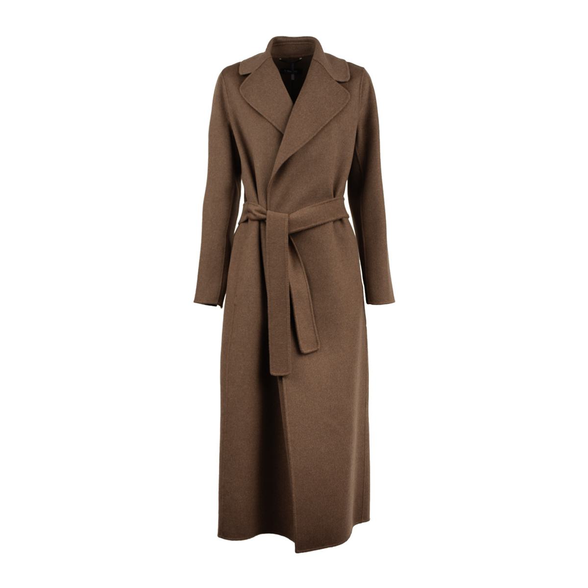 Max Mara – Brauner Mantel aus drapierter Wolle