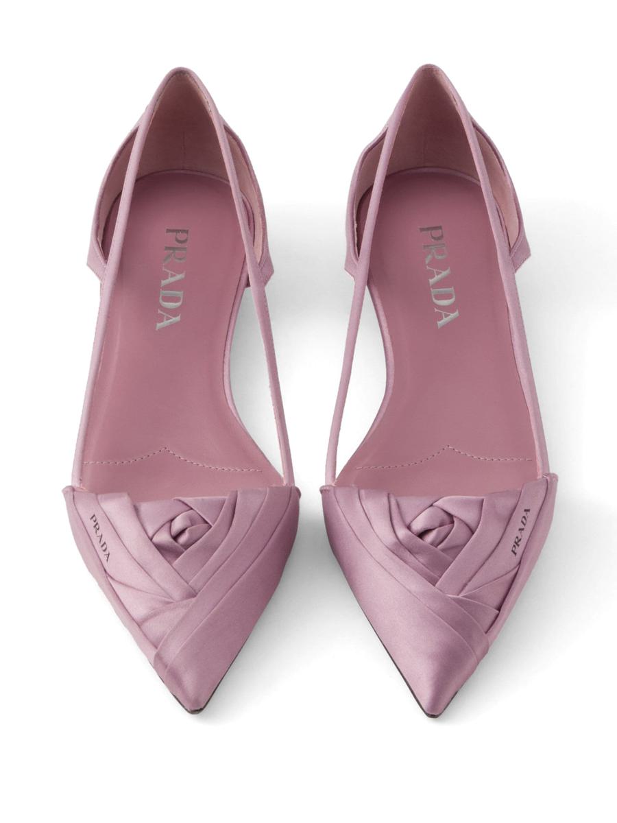 Prada Ballerinas mit Cut-Outs und Satin-Finish