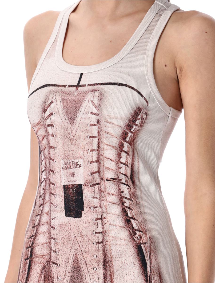 Jean Paul Gaultier Korsett Trompe L'Oeil Strickkleid