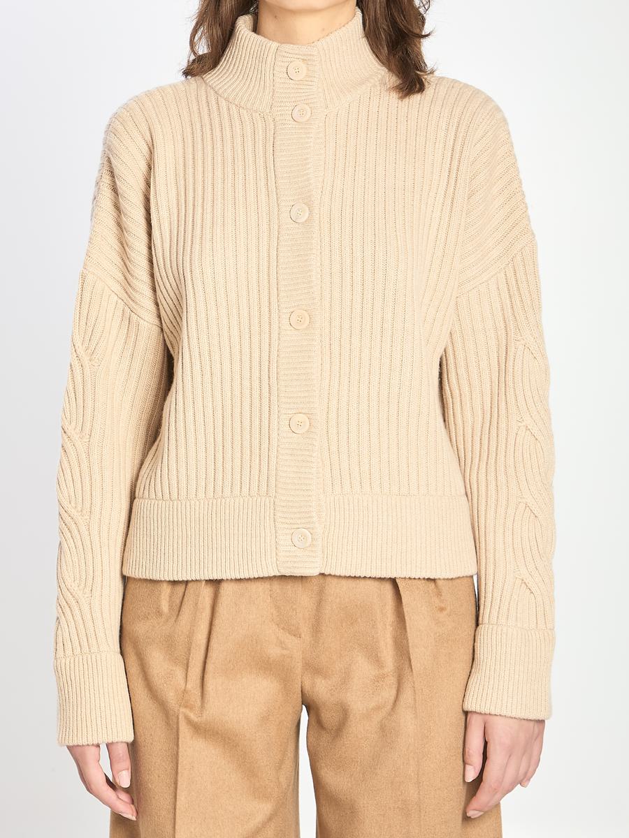 Gerippter Cardigan aus Wolle und Kaschmir