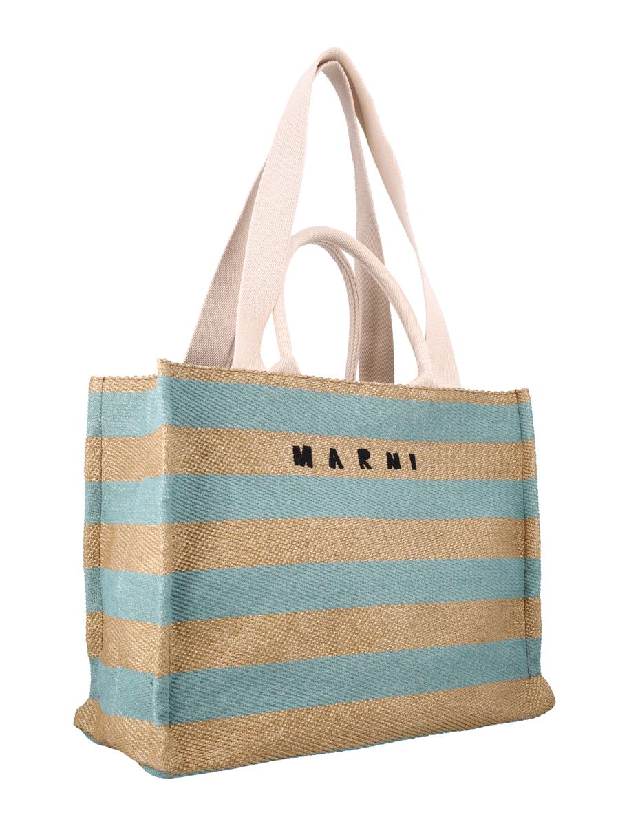 Marni – Mittelgroße Tragetasche mit Raffia-Effekt